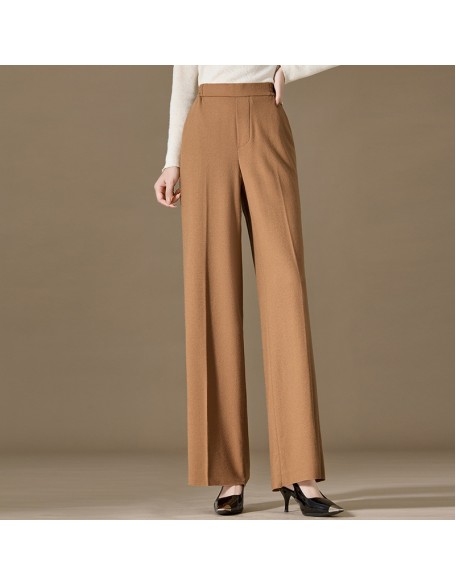 Draped skinny narrow wide-legged pants women wool commuter suit pants casual straight mopping pants