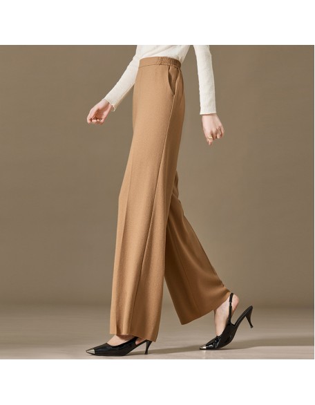 Draped skinny narrow wide-legged pants women wool commuter suit pants casual straight mopping pants