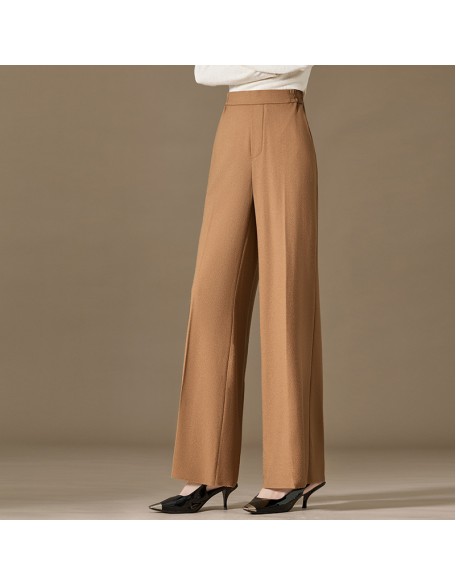 Draped skinny narrow wide-legged pants women wool commuter suit pants casual straight mopping pants